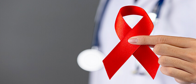 Image representing HIV testing procedures or a red ribbon for awareness